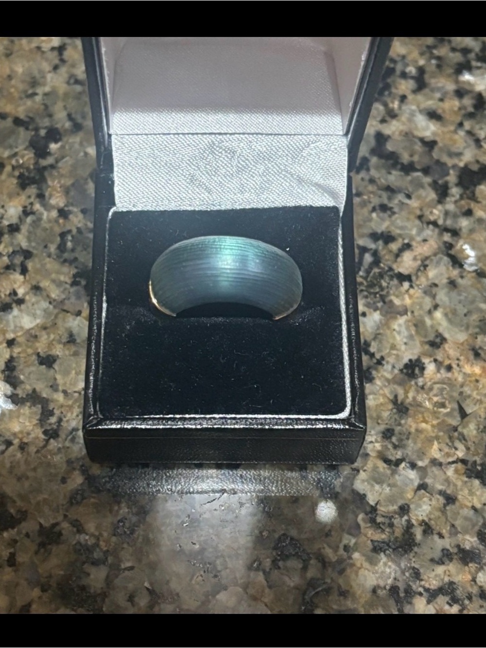 Alexis Bittar Iridescent Teal Lucite Dome Ring